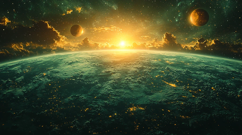 巨行星与星系背景