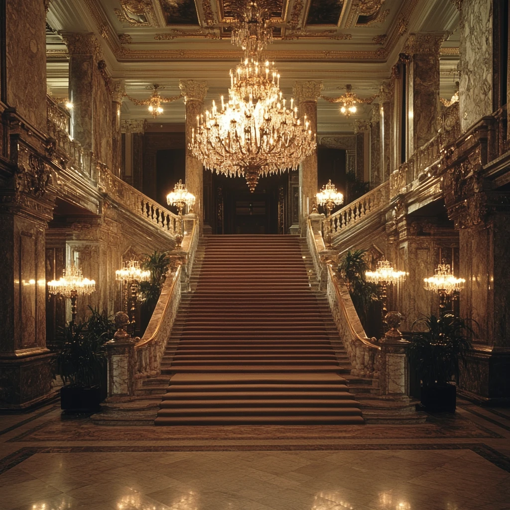 豪华宫殿灯光四射