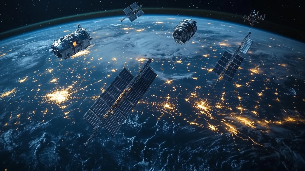 多卫星环绕地球