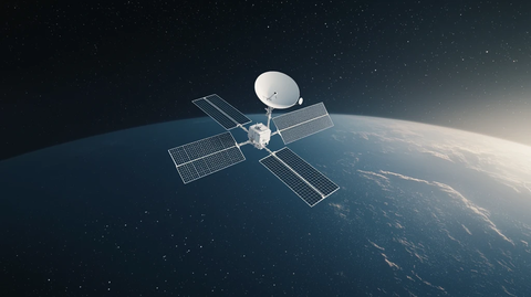 卫星模型悬浮太空