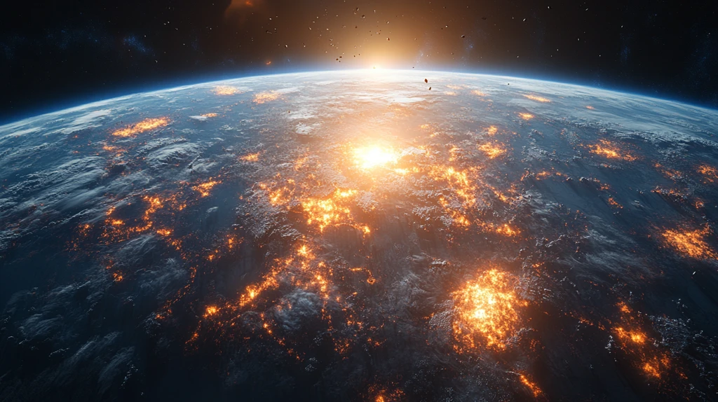 卫星残骸漂浮太空