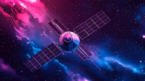 卫星太空飞行图