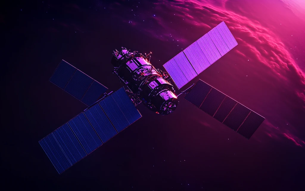 紫色蓝色卫星渲染图