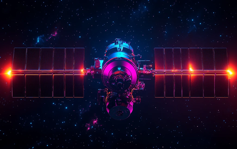 紫色蓝色卫星渲染图