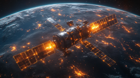 卫星激光连接地球