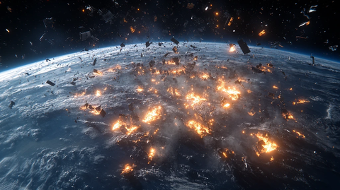 卫星碎片环绕地球