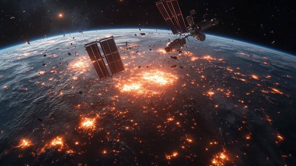 卫星碎片环绕地球