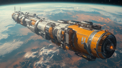 太空站与地球背景