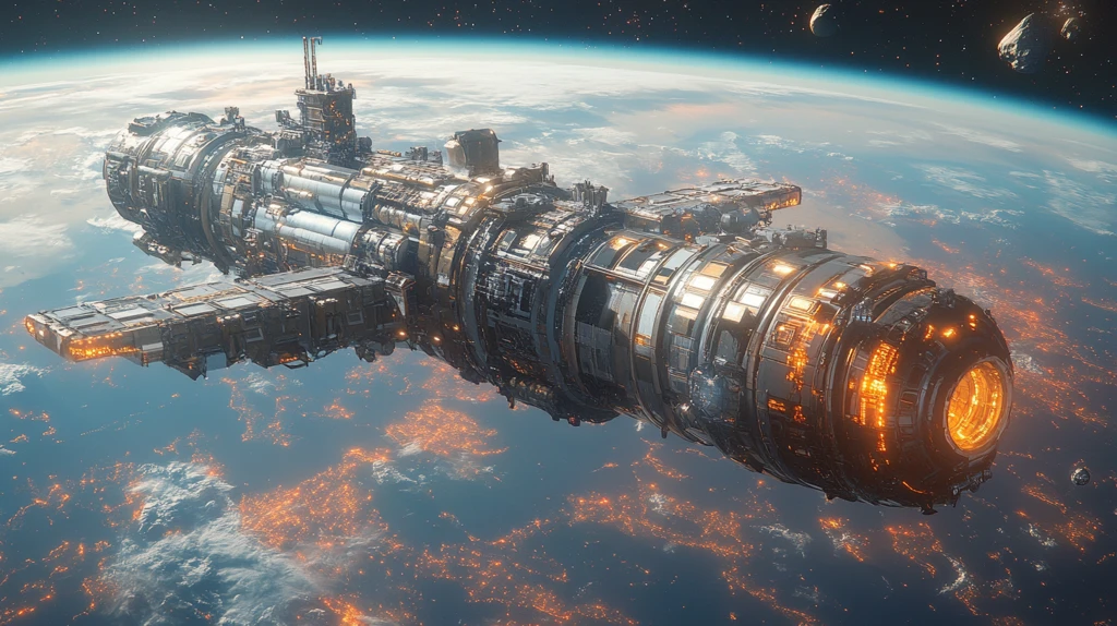 太空站与地球背景