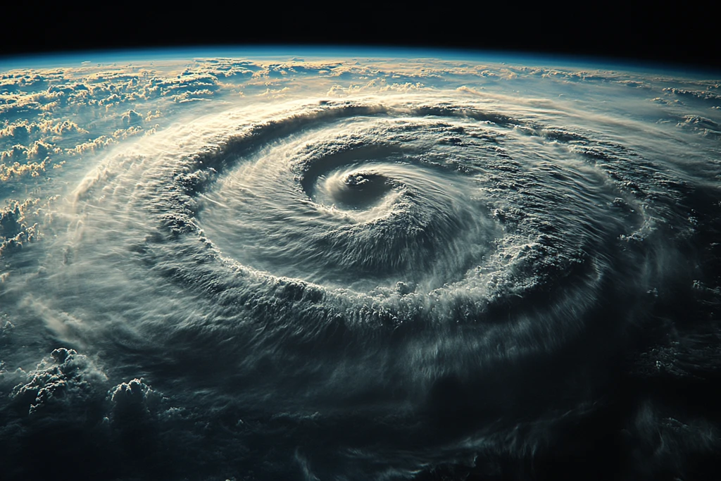 太空站视角台风