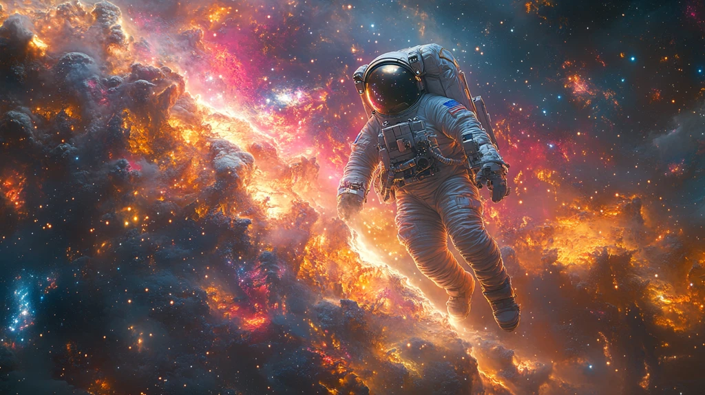 宇航员步出太空舱