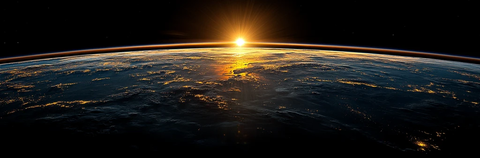 地球与绿色平原