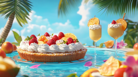 椰子奶油派水果聚会