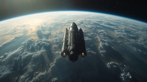 太空船离开地球