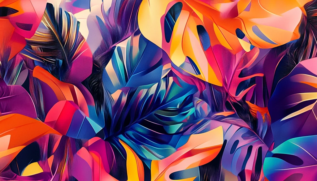 彩色植物几何艺术