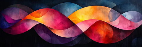 几何形状水彩画