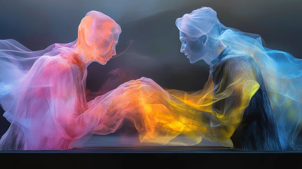 缠绕身影的温柔拥抱