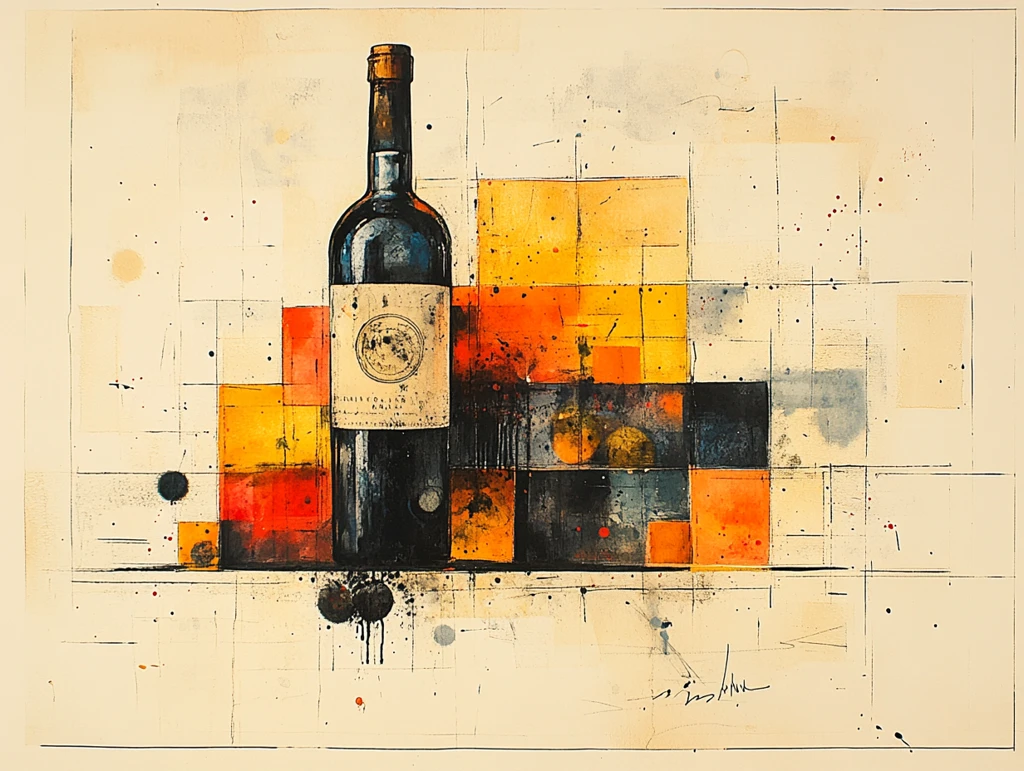 蓝橙黄流体抽象画