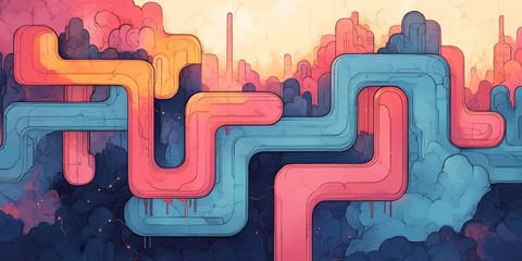 彩色几何线条图