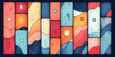 彩色几何线条图