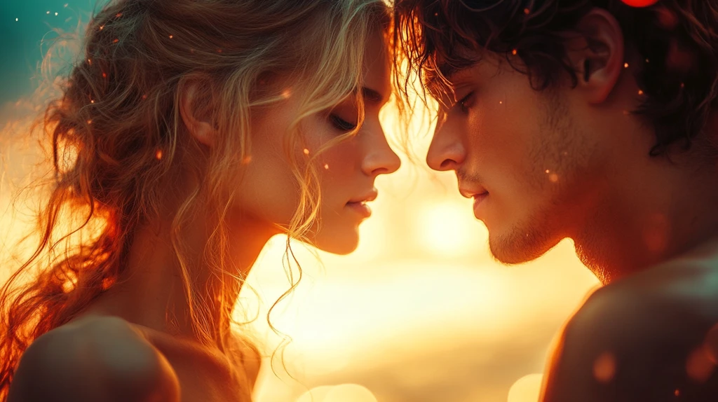 情侣相望天空下