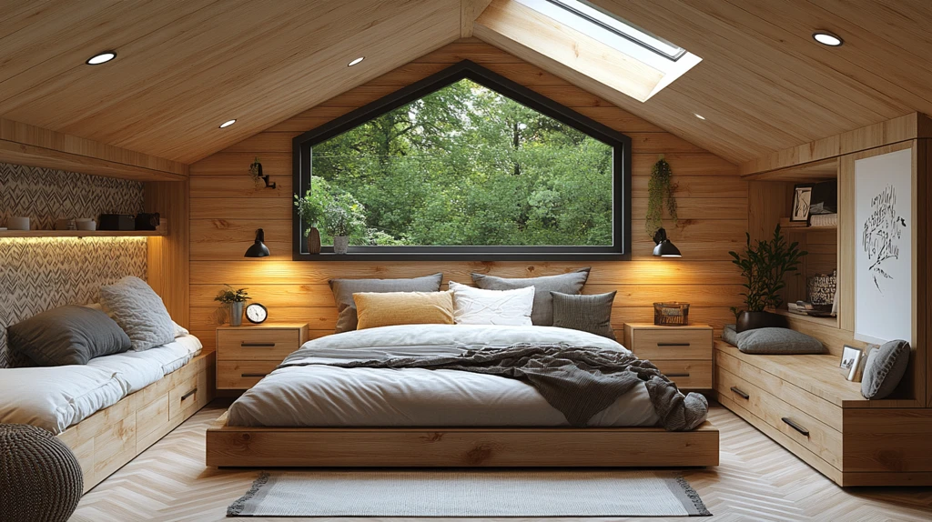 木墙卧室渲染图