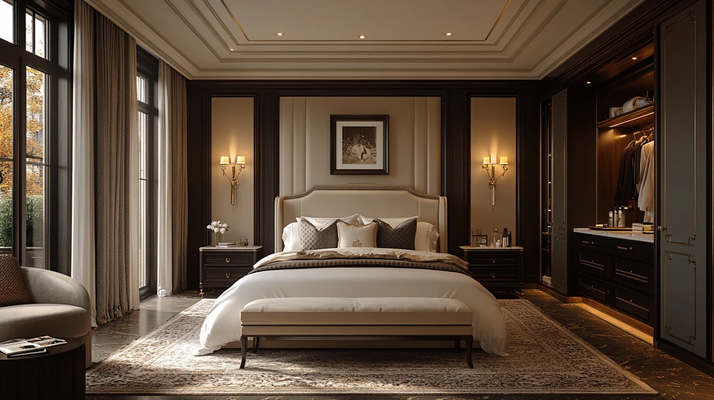 奶油灰黑经典卧室