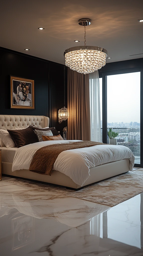 黑白卧室城市景观