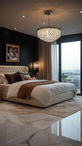 黑白卧室城市景观