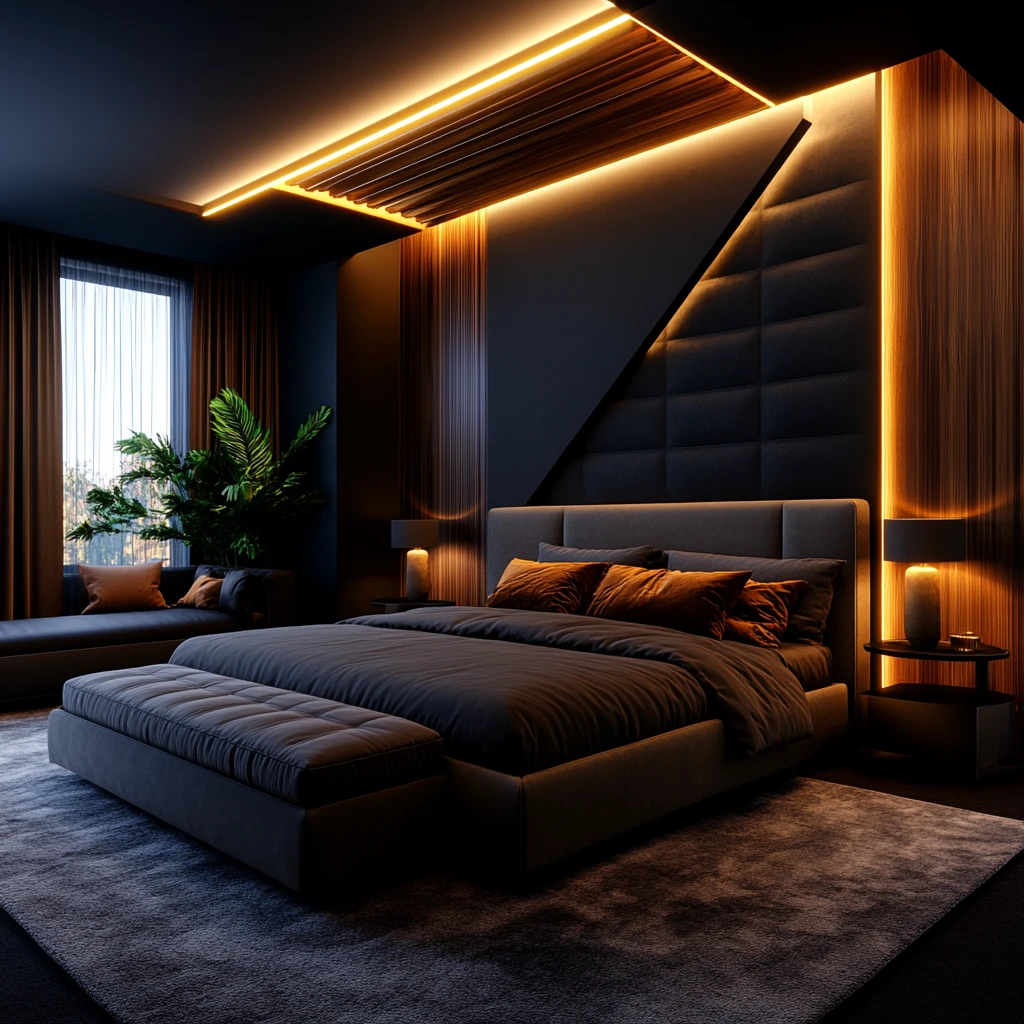 木板墙灰色床头