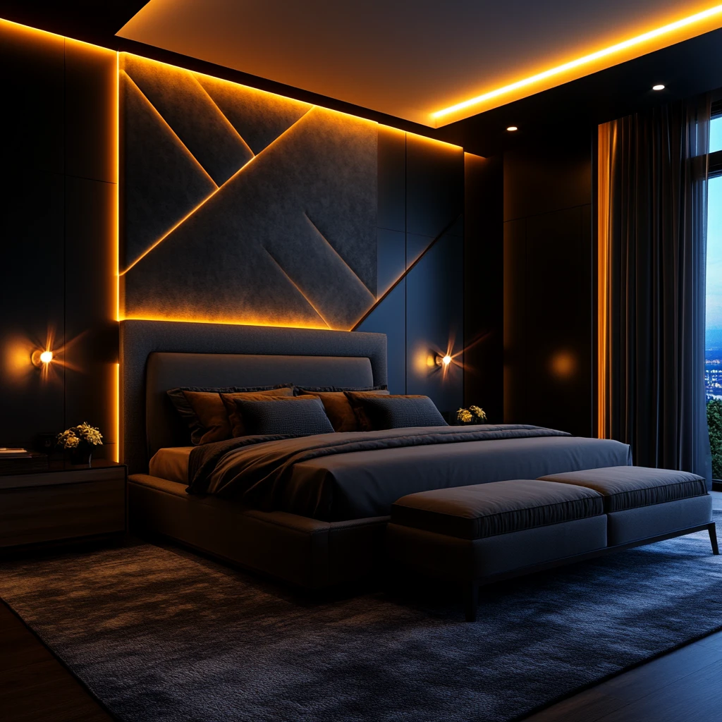 木板墙灰色床头