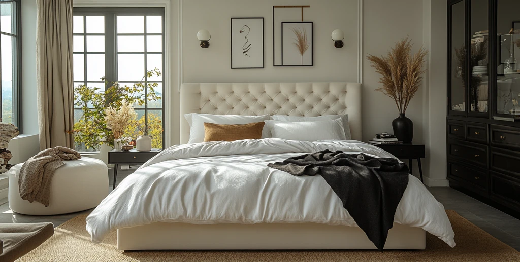 白色卧室床头柜