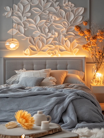 灰色系床头板卧室