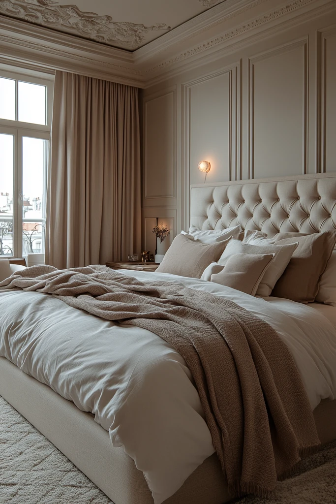 轻灰床头板大床设计