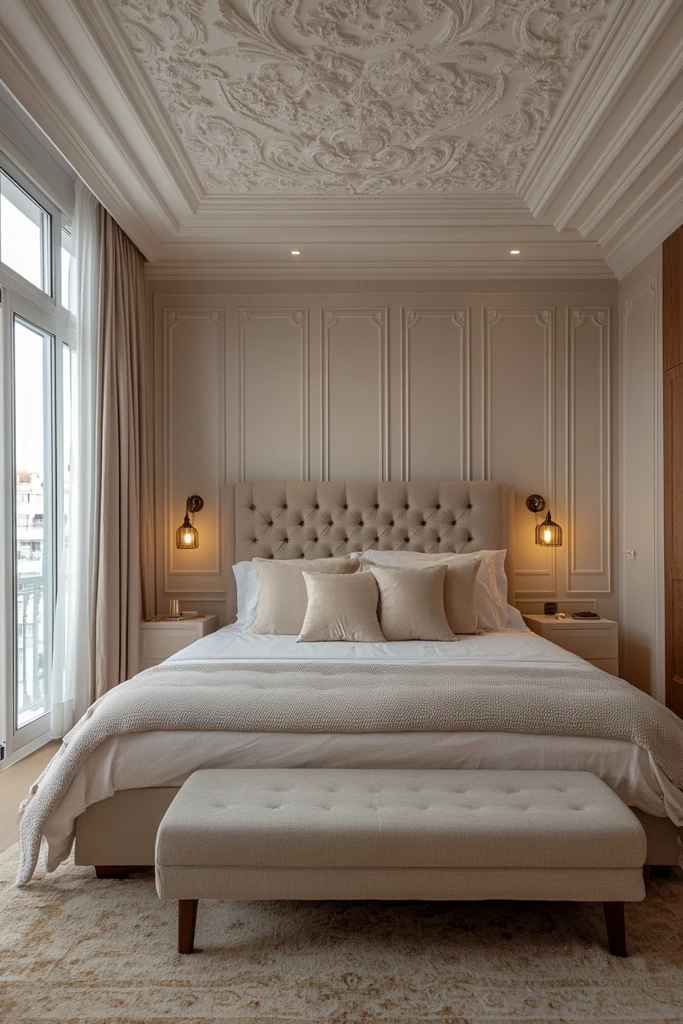 轻灰床头板大床设计