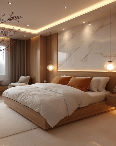 大理石墙卧室