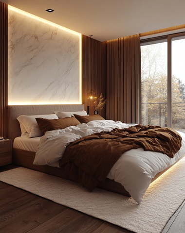 大理石墙卧室