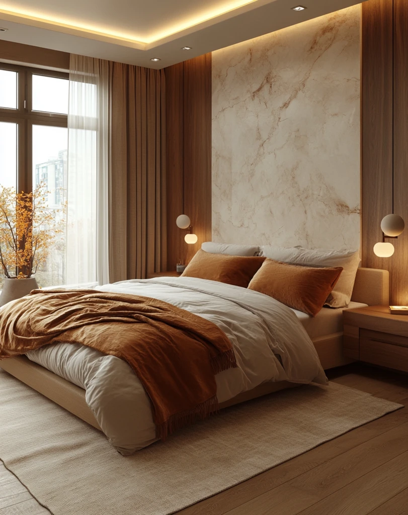 大理石墙卧室