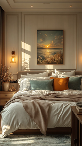 白色墙面搭配现代卧室