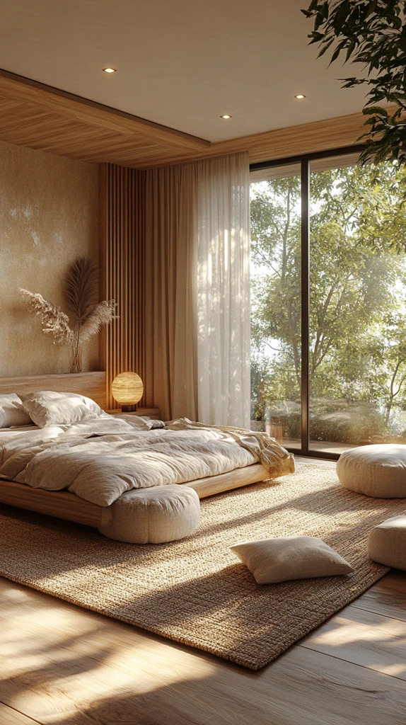 简约卧室自然光窗景