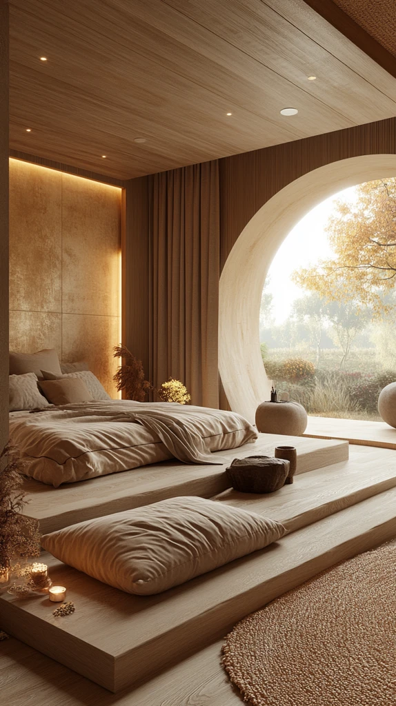 简约卧室自然光窗景