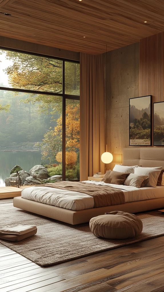 简约卧室自然光窗景