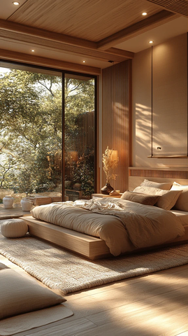 简约卧室自然光窗景