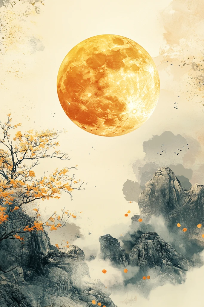 月云间绿意花影