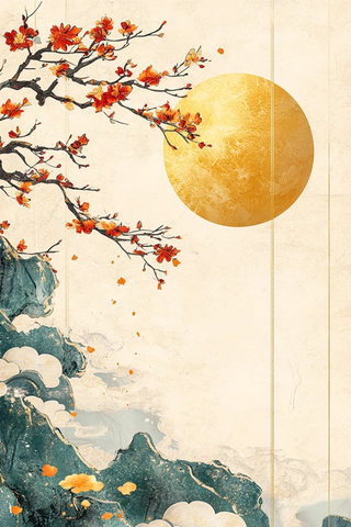 月云间绿意花影