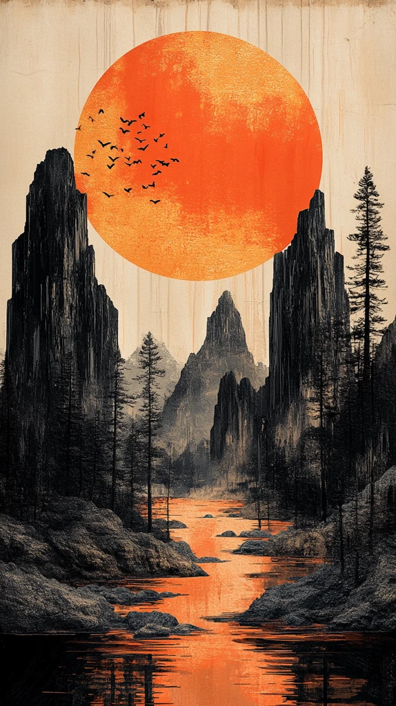 山河树木宫殿图