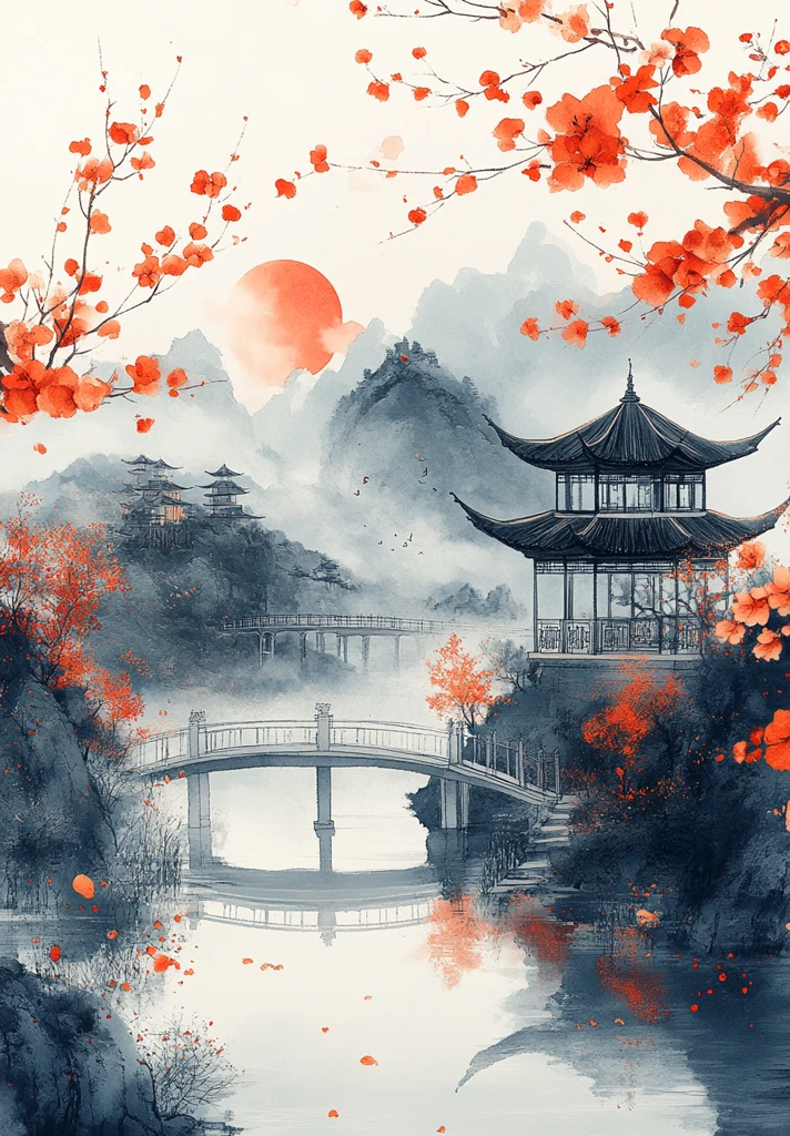 现代园林金云发簪图