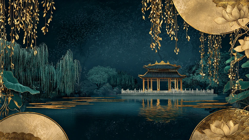 金碧山水莲池夜色