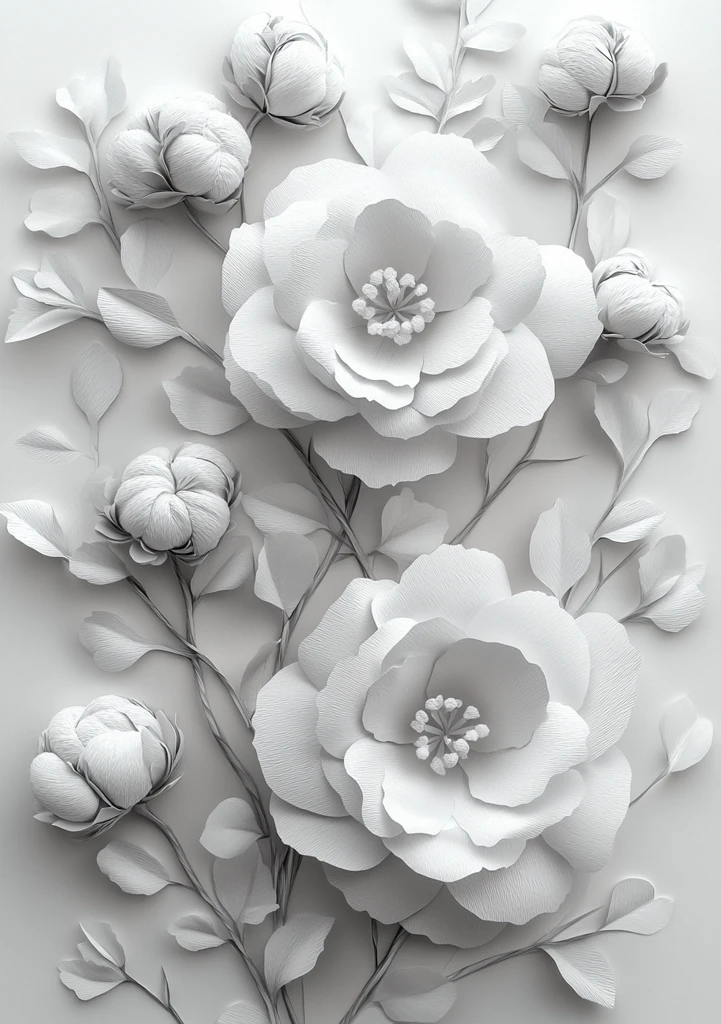 棉花纸艺雕刻图