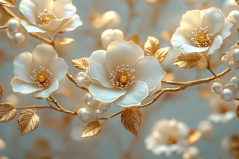 白树金花珍珠墙纸